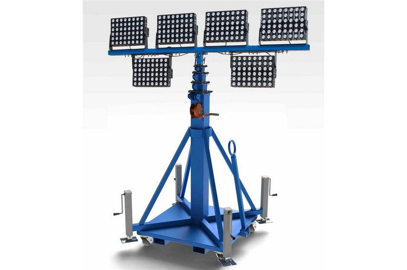 2400W High Intensity LED Light Plant - Manual Crank Winch - Skid Mount