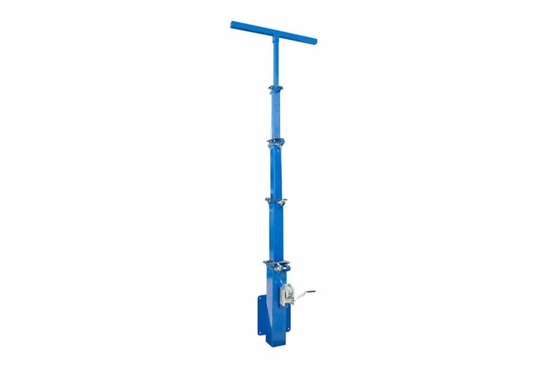 3.8'-10' Telescopic Tower - 25 lbs Capacity, Wall Mount - 4 Stage Aluminum Light Mast w/ 12V Electric Winch
