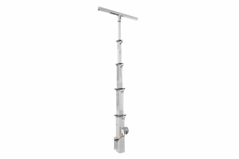 Telescopic Tower - 7'-18' Height - 25 lb Capacity - Wall Mount - Natural Finish