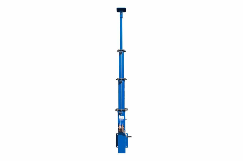 15' Four-Stage Telescoping Mini Light Mast - 6' to 15' Tower - Internal Coiled Cable - Wall/Flat Surface Mount