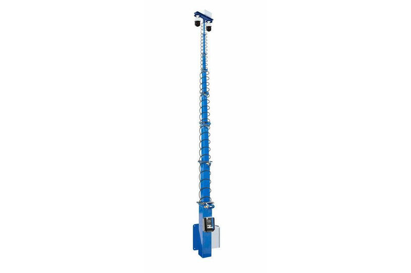 Eight Stage Security Tower- 8' to 40' - Aluminum - (2) HD Cameras - 12V Winch - Day/Night IR