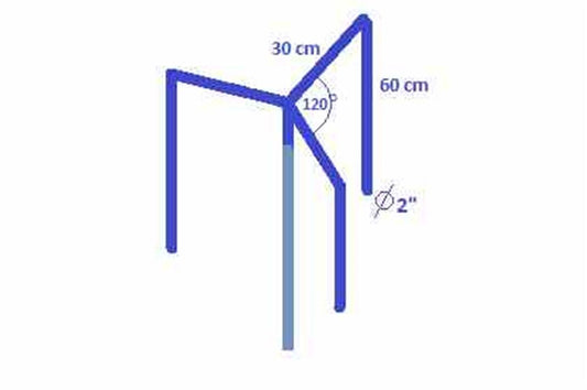 Y-Head Drop Mounting Bracket - 2" Slip Fitter - 12" Arms, 24" Drops - For LM Series Light Towers