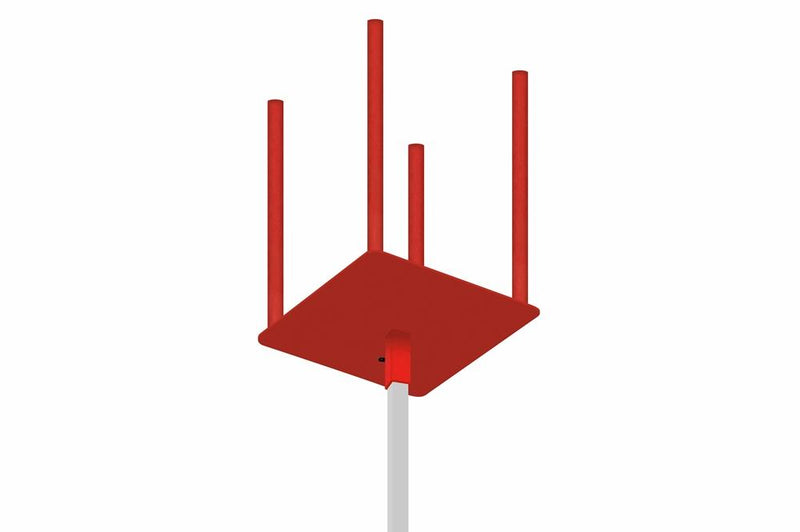 Replacement 4-Post Antenna Mounting Bracket for LM Series masts - Red Powder Coated
