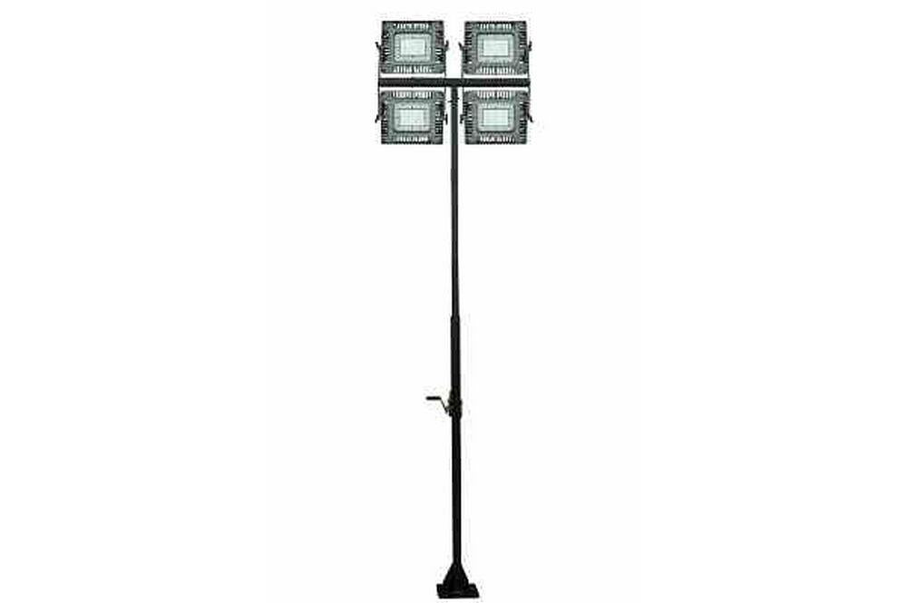600 Watt Crank Up Light Tower - Four 150 Watt LED Light Heads - 5'-9' Light Tower - Rotating Base