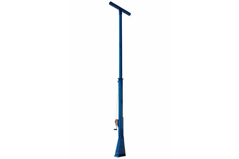 3 Foot Telescoping Mini Light Mast with Manual Crank - 3 to 6 Feet Fixed Mount - Electric Winch