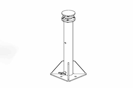 4' Three Stage Fixed Mount Push Up Light Mast w/ Set Pin - Extends to 4 Feet - Collapses to 2 Feet