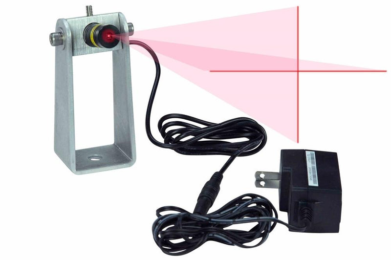 50mW Red Crane Warning Cross Beam Laser - 120V AC - Projects Red 'X' on Floor - IP54 Rated