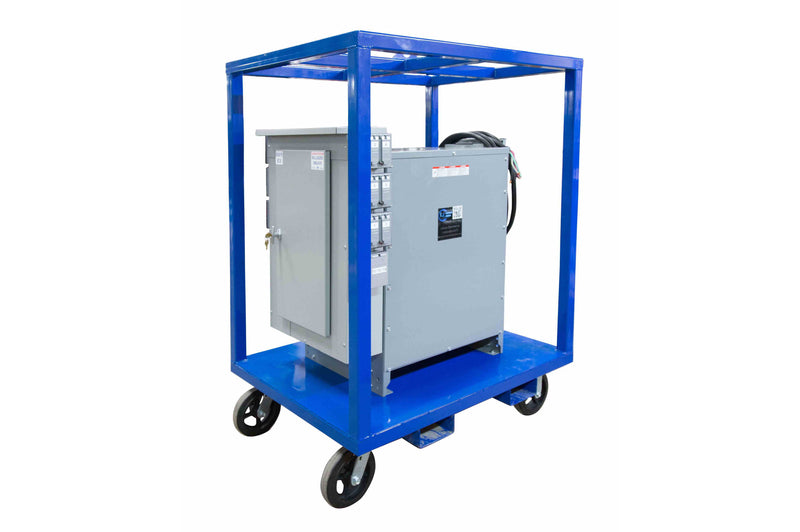 Larson Portable Power Distribution Panel/Disconnect - 300A 480V MLO Panel - 304 SS - Galvanized Cart/Roof