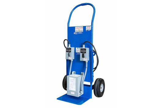 Aluminum Dolly Cart - Powder Coated Glossy Blue - Two Tires