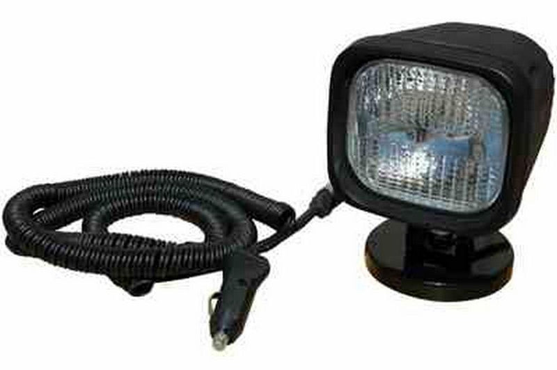 Magnetic HID Flood Light - 3200 Lumens - 5 inch, 200LB Grip Magnet - 12' Coil Cord - Cig Plug