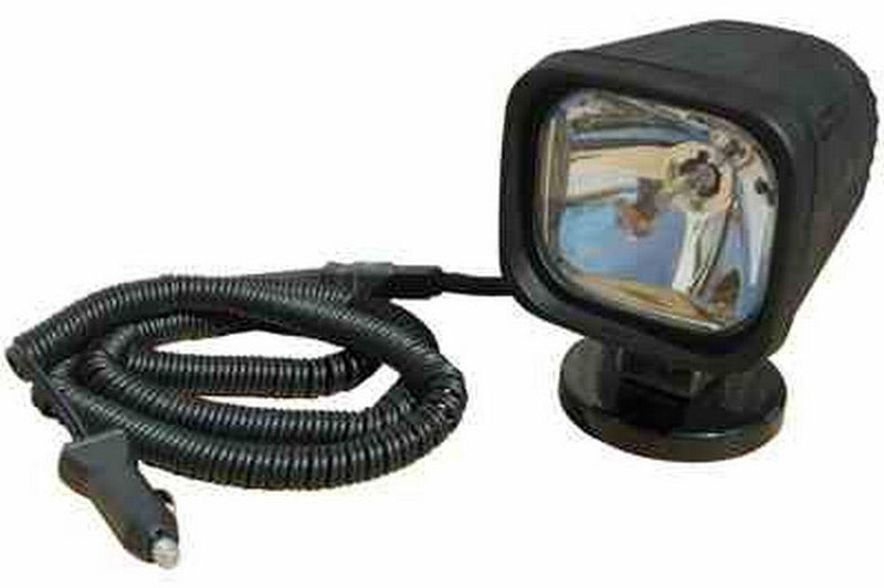 Magnetic HID Spotlight - 3200 Lumens - 5 inch, 200LB Grip Magnet - 12' Coil Cord - Cig Plug