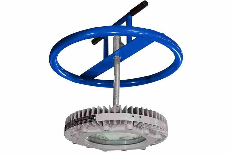 24" Temporary Manhole Mount Explosion Proof LED Fixture - Group B Hydrogen - 12" Drop Tank Nozzle