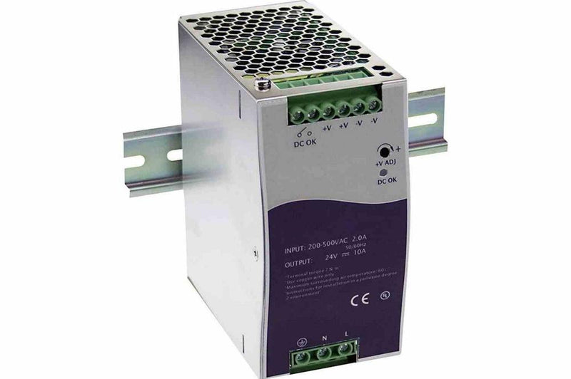 50 Watt DIN Rail Mount Power Supply - 85-264V (nominal 120-240V) Input - 24V Output - 2 Amps