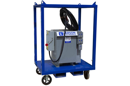 Larson 25 kVA Portable Power Distribution - 415V to 120/240V 1PH - (10) Receptacles - Cube Frame