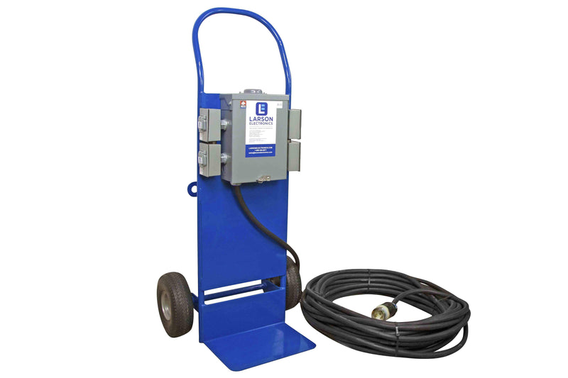 Larson 10KVA Power Distribution Cart - 208V to 240V 1PH - (1) L6-30R Receptacles - 12' SOOW Cord - Meltric Input Plug