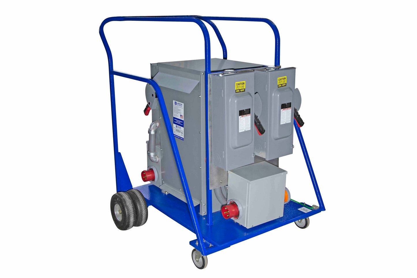 Larson 45 KVA Portable Distribution System - 480V-208Y/120 3PH  - (4) 5-20R Duplex - (8) Spare Breakers - 20' Line-In