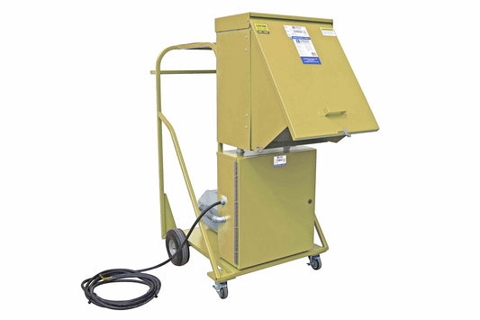 Larson Mobile Power Distribution Panel - 208Y/120V 3-phase - Camlock Input, (4) Receptacles, TVSS - Dolly Cart/Desert Tan