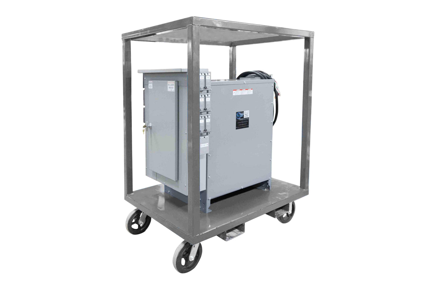 Larson 45 KVA Portable Power Distribution - 480V to 208Y/120V 3PH - (6) Receptacles - Galvanized, Roof - 75' Cord