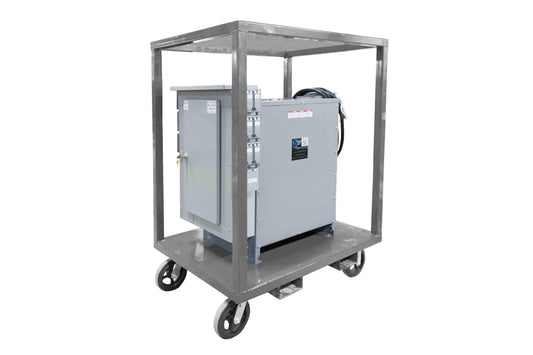 Larson 45 KVA Portable Power Distribution - 480V to 208Y/120V 3PH - (6) Receptacles - Galvanized, Roof - 75' Cord