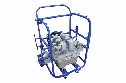 Explosion Proof Portable Spider Box - 120/208V 1-phase - (6) Receptacles, 30' SOOW Cord w/ EXP Plug - Powder Coated Spider Cart