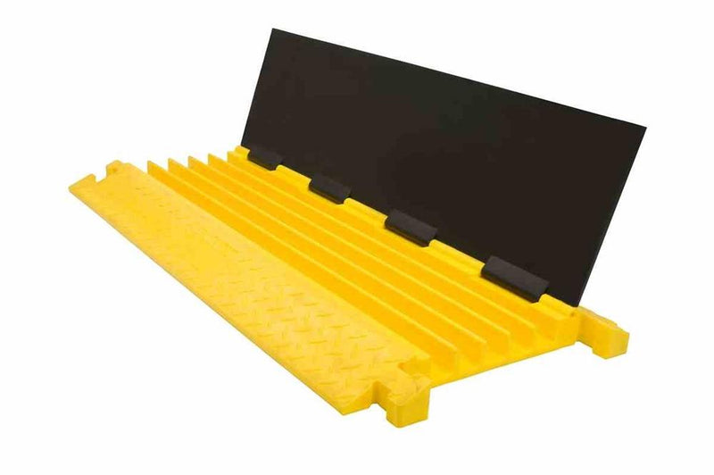 5-Channel Cable Protector Ramp - Accommodates 1.25"OD and Smaller Cables - Polyurethane Construction - Supports up to 21,000 lb Per Axle