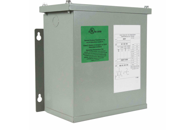 Larson 3k VA Hazardous Location Transformer - 480V Delta 3 Phase - 120/208 Wye Secondary - NEMA 3R