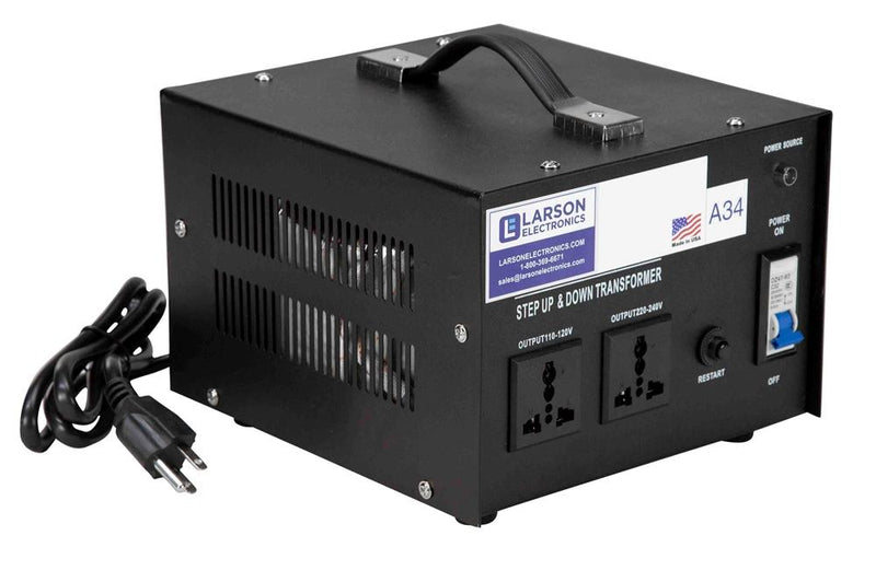 1.5 KVA Voltage Converter Transformer - 110-240V to 110-220V 1PH - (1) 220V (1) 110V Receptacles