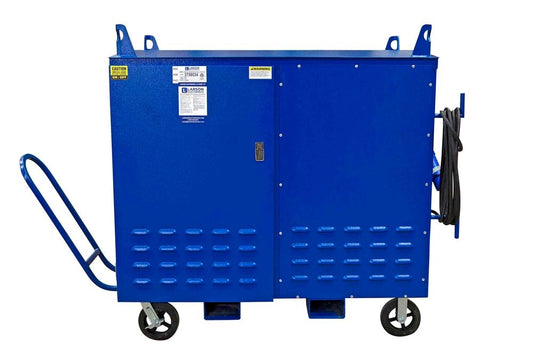 Rotary Phase Converter for 50HP Medium Loads - 208V 1-phase to 3-phase - 151A Output, 75HP Idler - Pony Motor/Skid Cart - N3R
