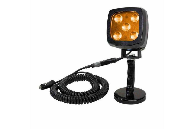 25W Amber LED Handheld Hunting Spotlight - 2250 Lumens - 12-24V DC - Magnetic Base - IP67