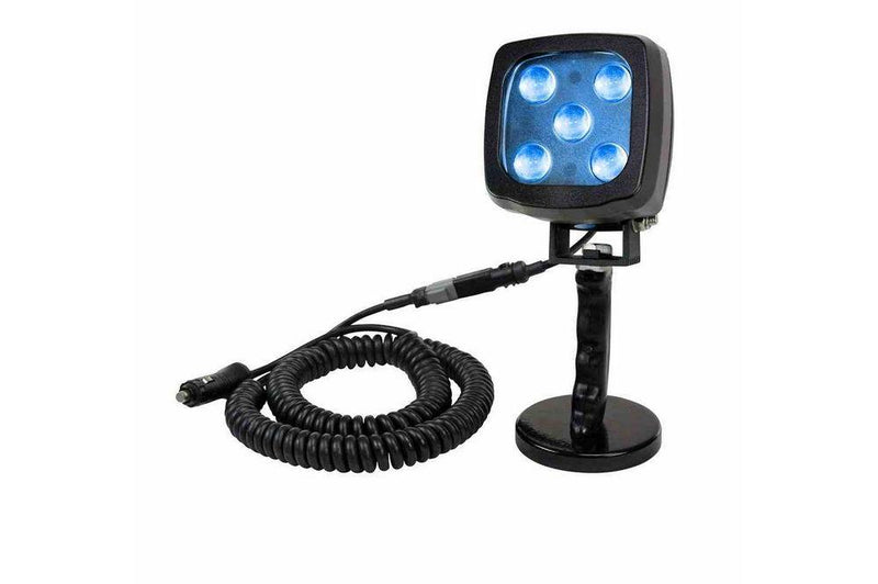 25W Blue LED Handheld Hunting Spotlight - 2250 Lumens - 12-24V DC - Magnetic Base - IP67