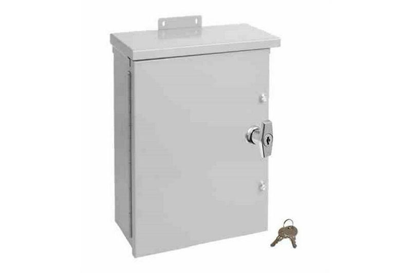 NEMA Type 3R Hinged Enclosure Box - 36" x 24" x 12" - External Mounting Brackets - T-Handle Key Lock