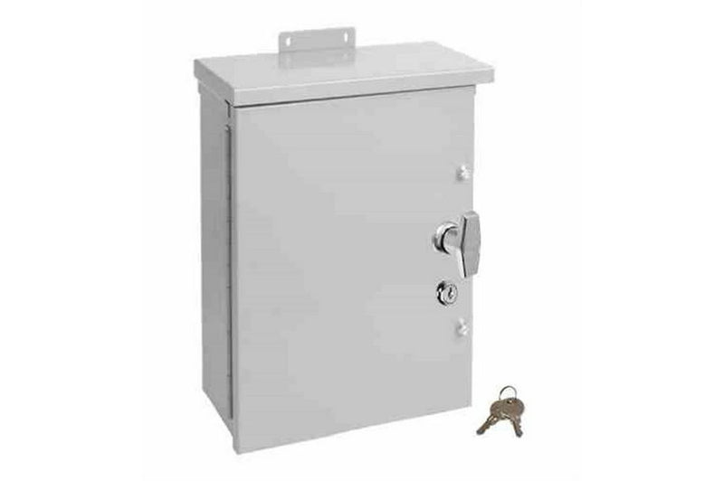 NEMA Type 3R Hinged Enclosure Box - 36" x 24" x 12" - External Mounting Brackets - Padlock Ready