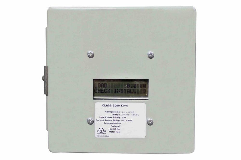 200 Amp Three-Phase KWH Meter - 120/208VAC - LCD Display - Industrial Grade Steel Enclosure