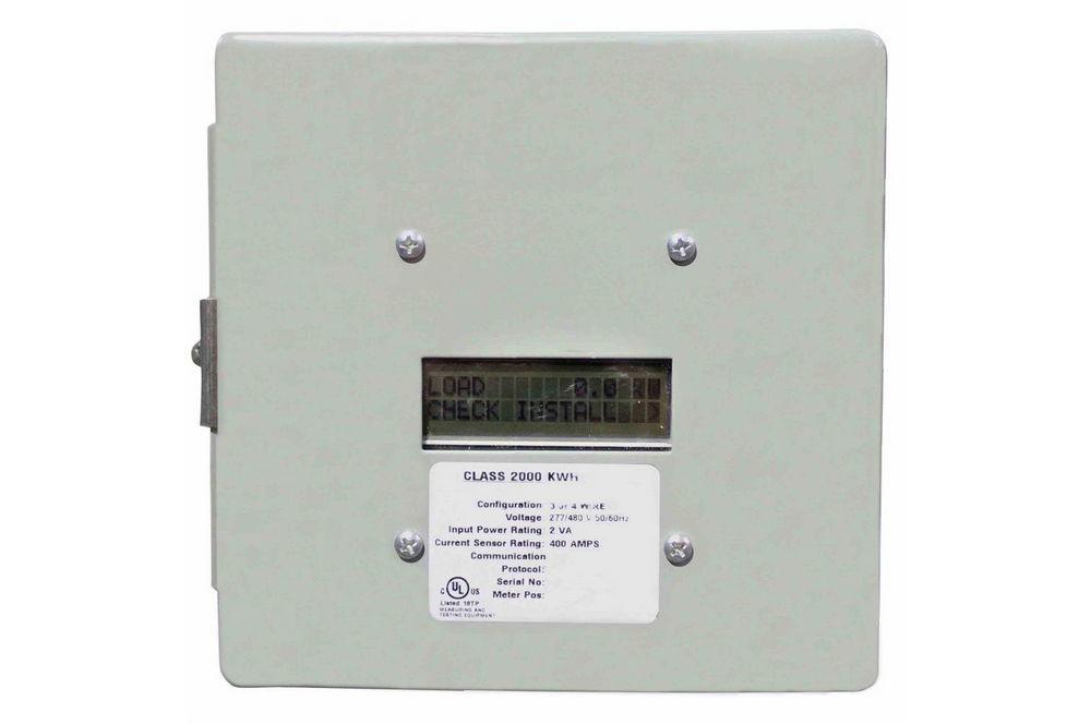 800 Amp Three-Phase KWH Meter - 347/600VAC - LCD Display - Industrial Grade Steel Enclosure