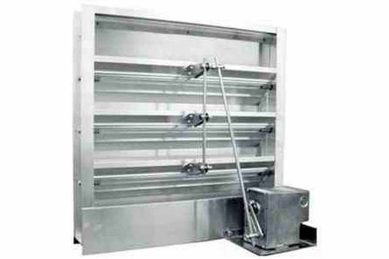 Explosion Proof Fan Shutters - 18"x18" - 230V Motor and Chain - Shutters and Actuator for HAZLOC