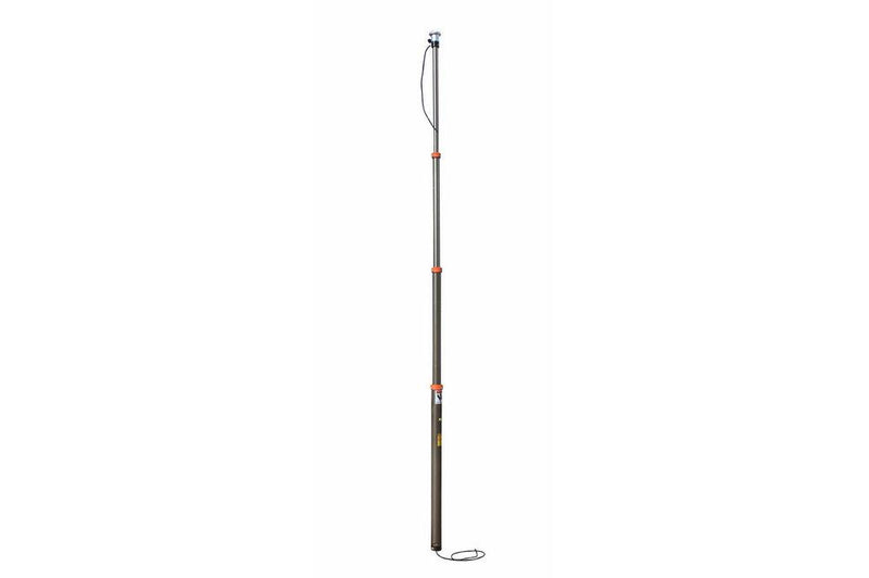 13.5' Pneumatic Light Mast w/ 2x CAT5e 4x18AWG Internal Cable - 3 Stage - 6 to 13.5 Ft - Air Boom