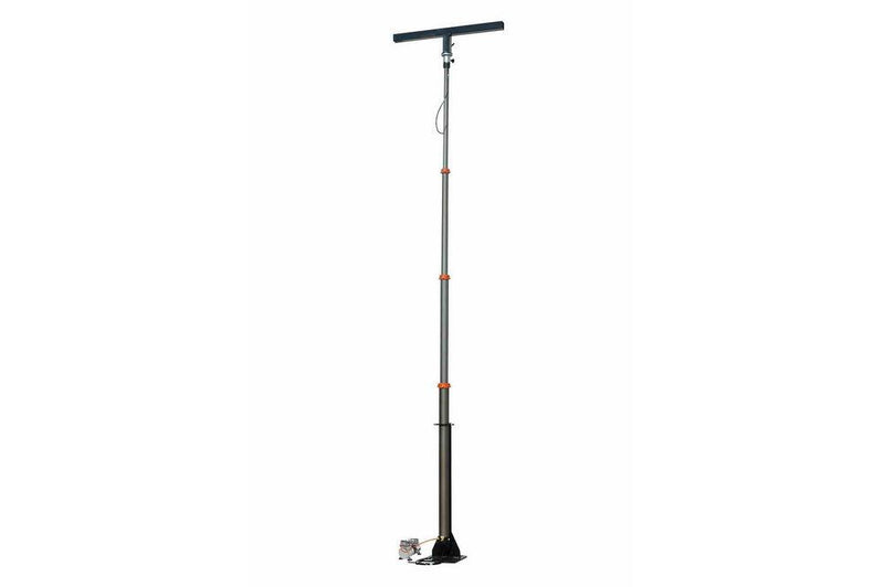 13.5' Pneumatic Light Mast - 220V Air Compressor - 44" Mast Head - Stationary Air Power Light Tower