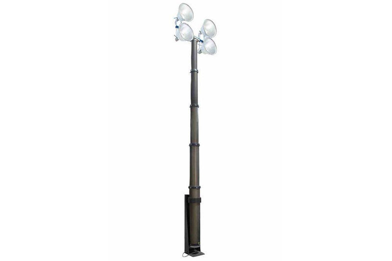 6000W Metal Halide Light Mast - 4.5' - 15' - Surface Mount - Pneumatic Operation - Internal Cables