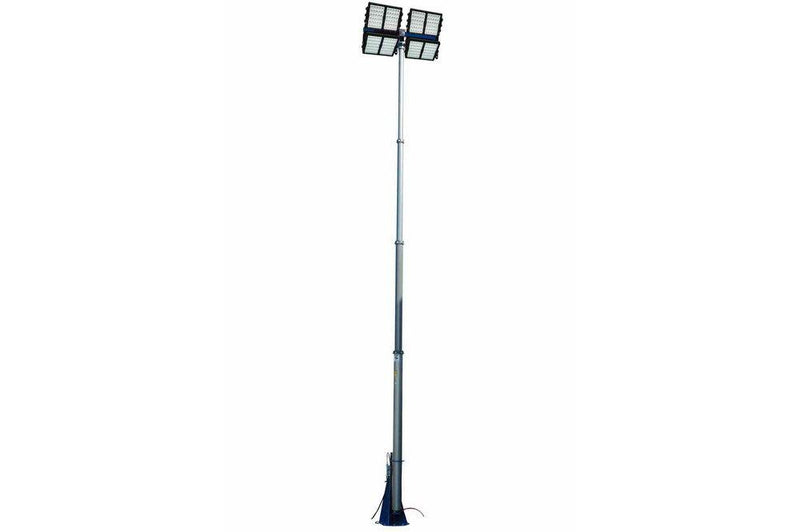 1200 Watt Pneumatic Light Mast - Extends to 30' - Collapses to 8.25' - (4) 300W LED Fixtures