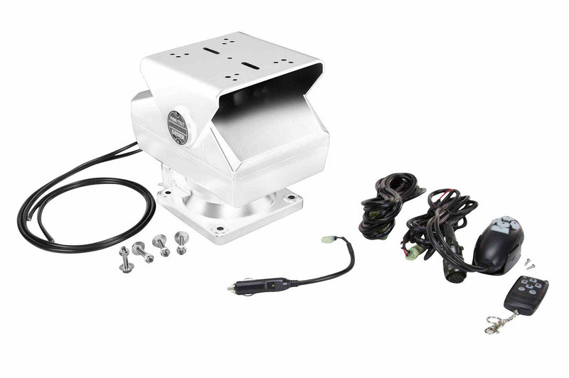 Larson Remote Controlled Pan Tilt Base - Rotates and Tilts with Mounting Plate - White Housing