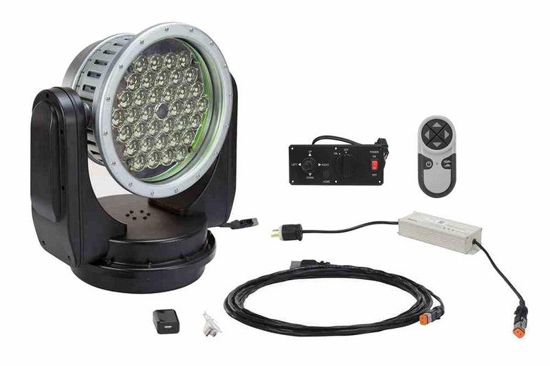 80W Remote LED Spotlight - 120-277V AC & 127-431V DC - Hard Wired/Wireless Remotes - Permanent Mount