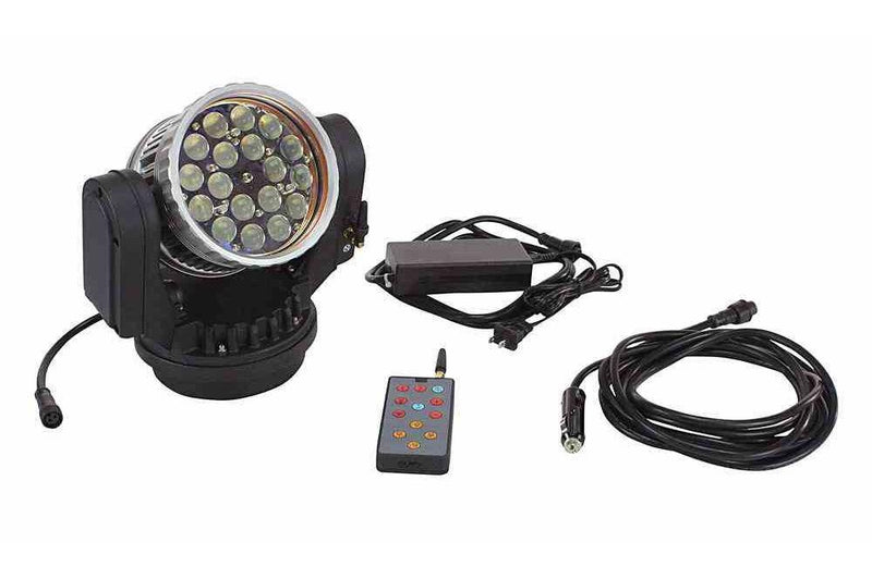 40 Watt Wireless Remote Control LED Spotlight - 12 Volt DC or 120-220V AC - Spot to Flood