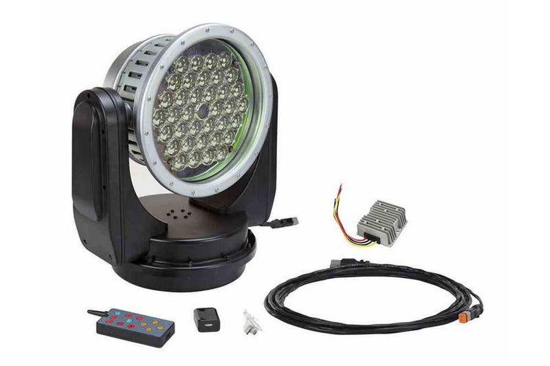 80 Watt Wireless Remote Control LED Spotlight - 12 Volt DC - Spot to Flood - Permanent Mount