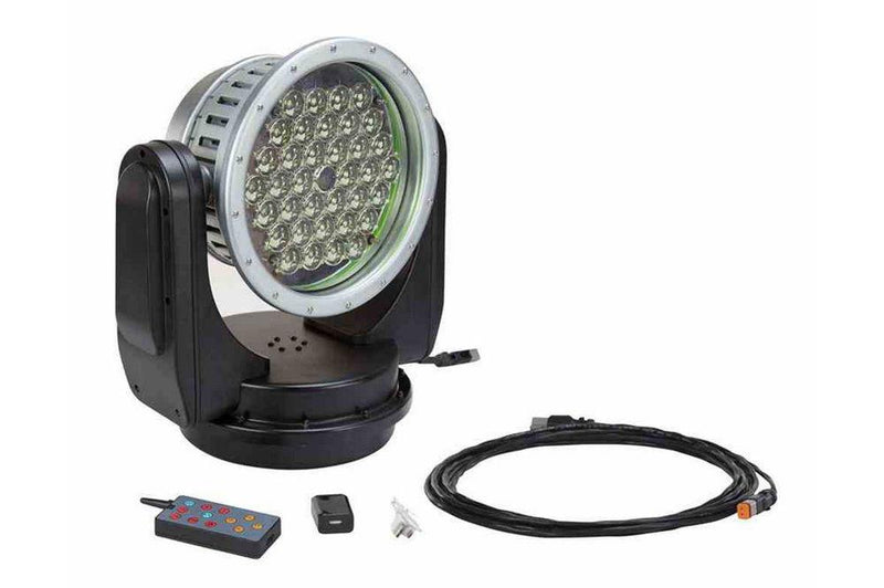 80 Watt Wireless Remote Control LED Spotlight - 24 Volt DC - Spot to Flood - Permanent Mount