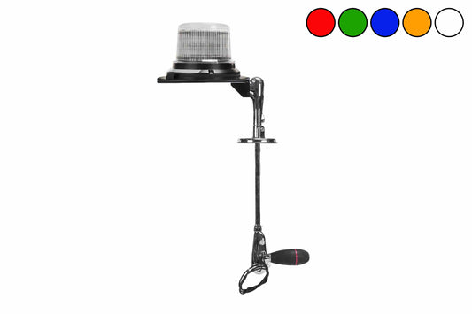 Larson 14.4W LED Roof Mount Strobe - 10.25" Stainless Steel Shaft - 30 Flash Patterns - 12-24V DC