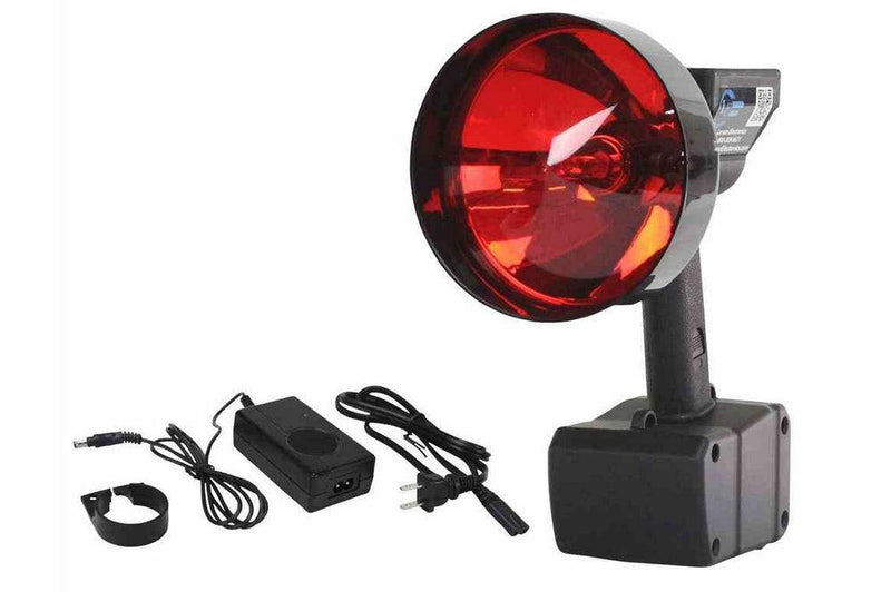 15 Million Candlepower HID Spotlight w/ Red Lens - 1900' Spot Beam - 35 Watt HID - 120V Wall Charger