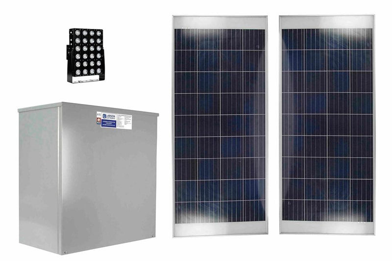 Remote Mount Solar Crane Light Kit - (1) LED Light, (2) Panels, (10) 40aH Batteries - 20' Cord