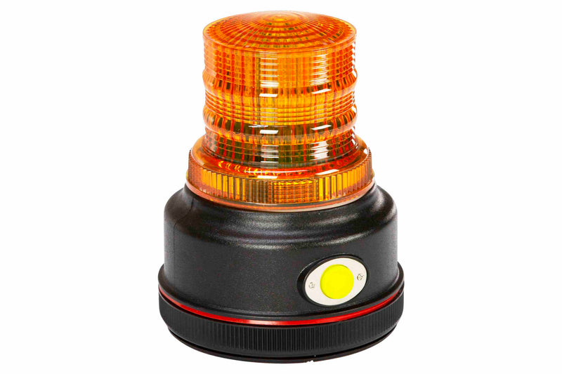 Larson Battery-powered LED Warning Light - 360Â° Illumination - 4 Beam Patterns, Photocell - Magnetic Mount