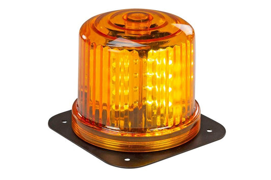Amber LED 360 Degree Beacon - 20 LEDS - Battery Powered - 6" x 6" Steel Permanent Mounting Plate