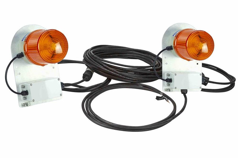 Class II Dual Strobe Warning Light - Single Motion Sensor - 80' 16/3 SOOW Cord - Adjustable Timer